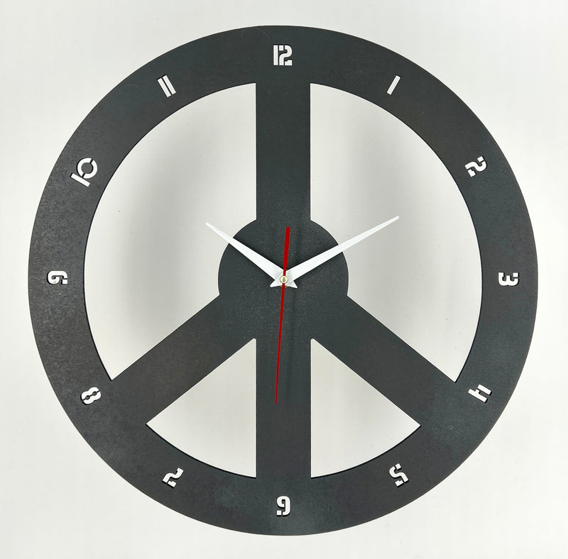 Wall Clock -  For Peace -  Modern Wall Clock 38cm Diameter