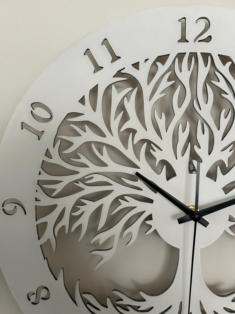 Tree Of Life Wall Clock in White - Classic Wall Art