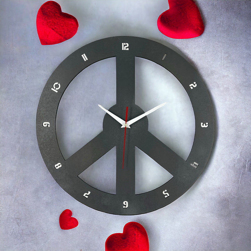 Wall Clock -  For Peace -  Modern Wall Clock 38cm Diameter