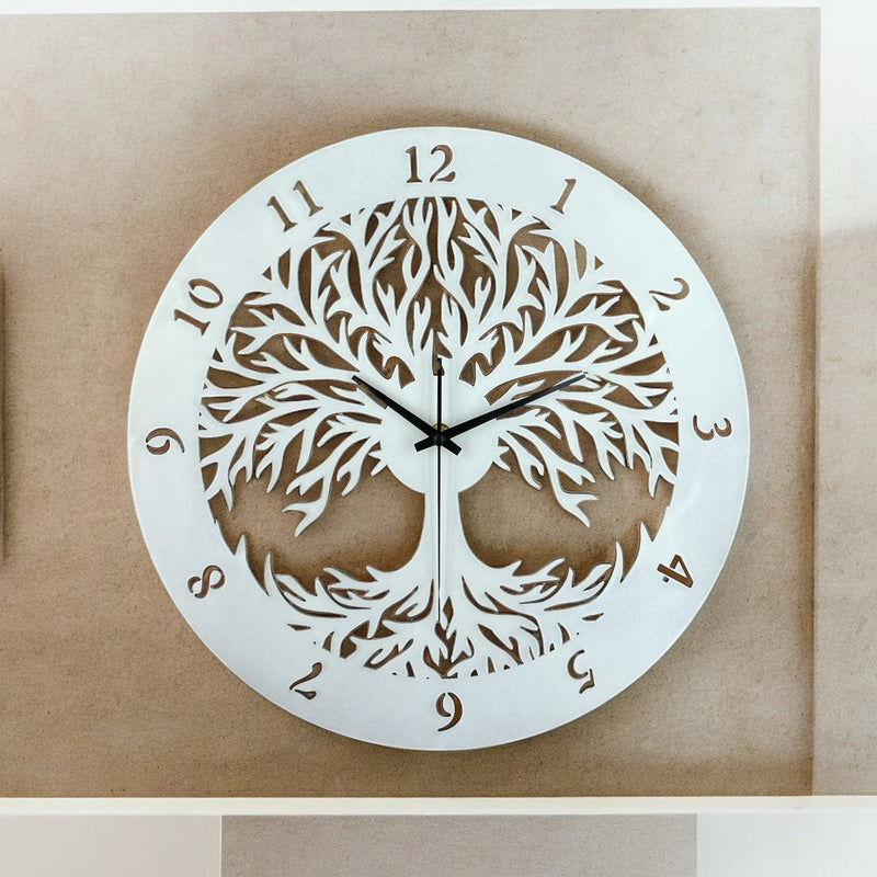 Tree Of Life Wall Clock in White - Classic Wall Art