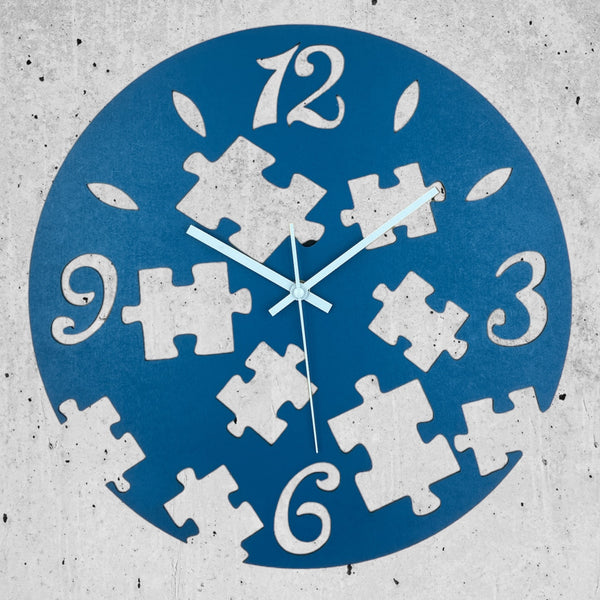 Funky Puzzle Piece Kids' Wall Clock - Playful Design for Playrooms!