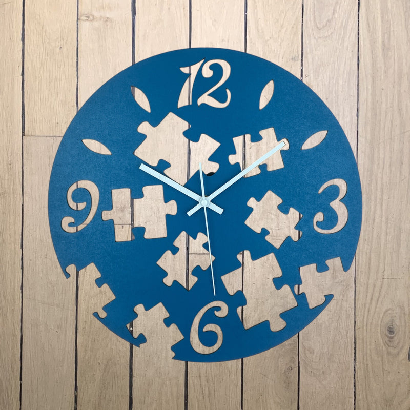 Funky Puzzle Piece Kids' Wall Clock - Playful Design for Playrooms!