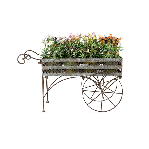 Rust-Wash Flower Cart 64 X 26 X 38CM