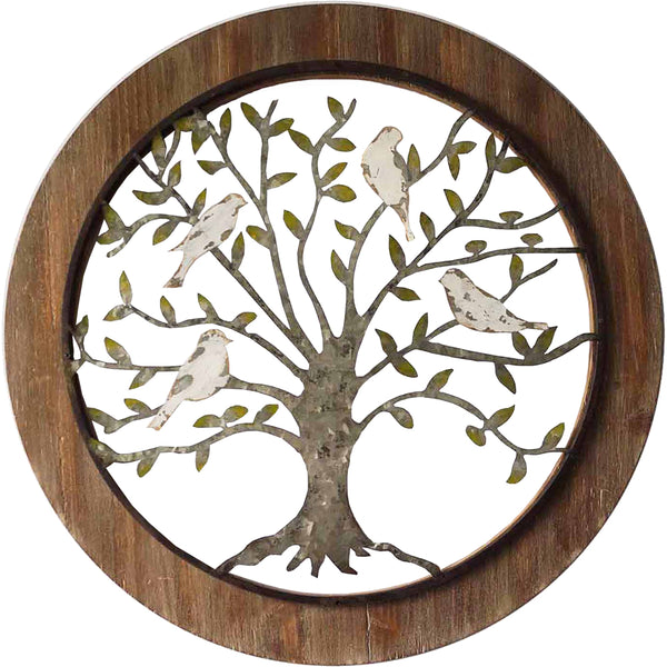 XL Galvanised Tree-Of-Life Framed Wall Hanging 60 X 2CM