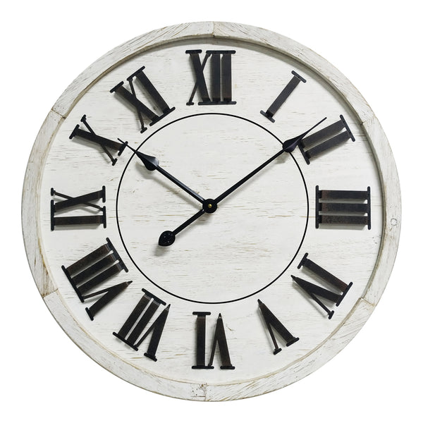 XL Hamptons Wall Clock With Raised Roman Numerals 60×4.5CM