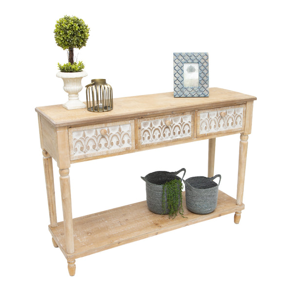 Strand 3-Drawer Console Table 120 × 38.5 x 84cm