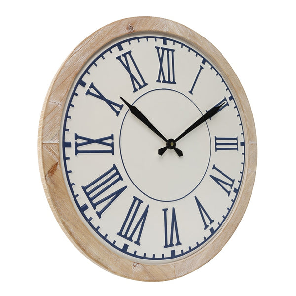 XL Hamptons Blue & White Wall Clock 60 X 6 cm