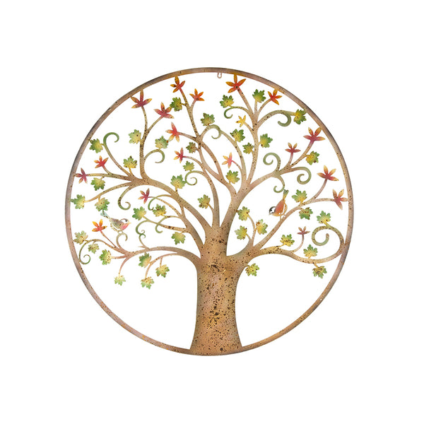 Laser-Cut Round Tree Of Life With Colourful Birds Wall Art 99 × 0.6CM