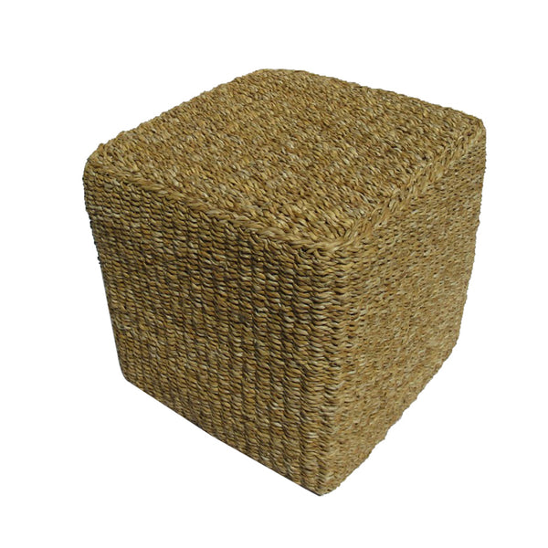 Seagrass Weave Cube Stool / Side Table 40 x 40 x 40cm
