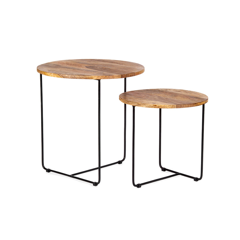 Set Of 2 Nested Bergen Trio Side Tables 50 × 50CM / 40 X 40CM