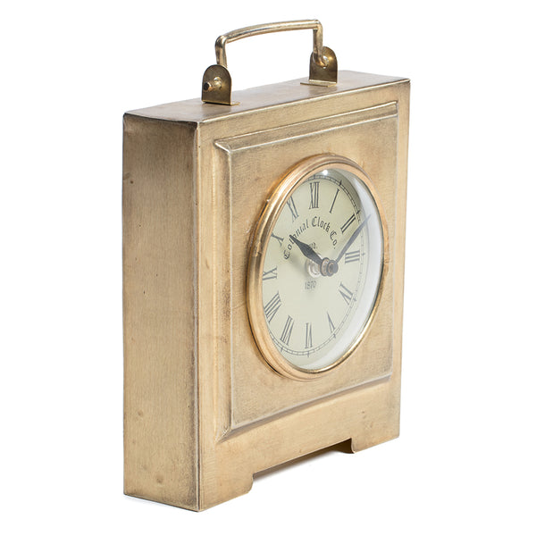 Square Antique Gold Colonial Table Clock 17 X 7 X 20 CM