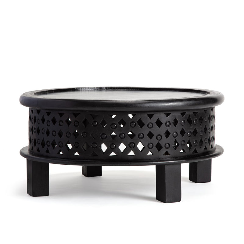 Nero Footed Mango wood Carved Coffee Table 75 x 75 x 40cm