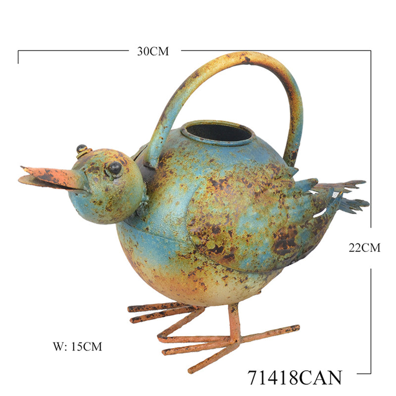 Rust Colour Decorative Bird Watering Can 30 X 15 X 22CM