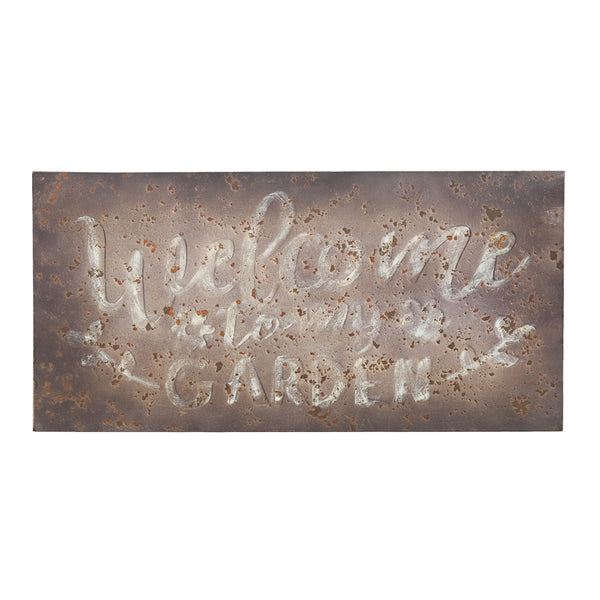 Welcome To My Garden Rust Wall Sign
