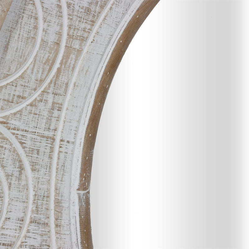 Large Carved Hampton Style Round Mirror 60 × 2.5CM