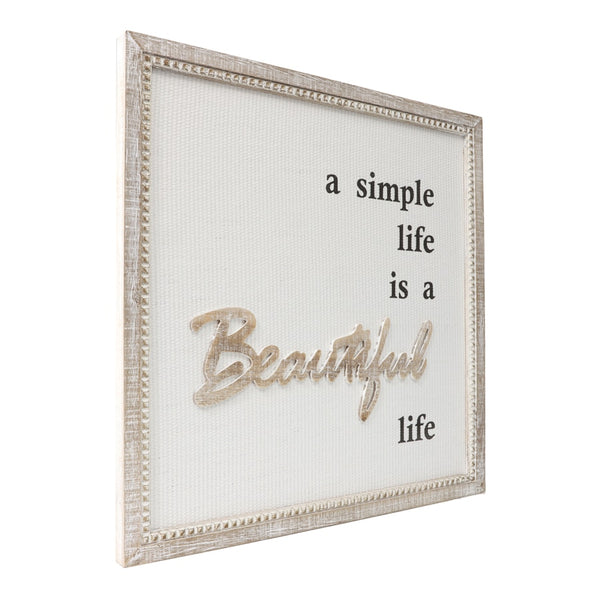 Natural With White Mix  'Beautiful Life’ Wall Art