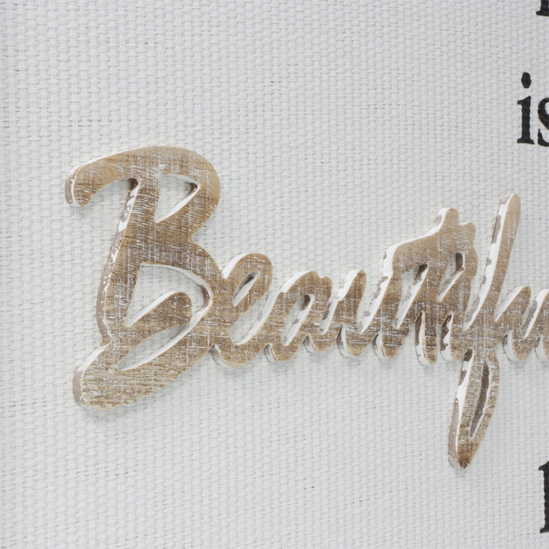 Natural With White Mix  'Beautiful Life’ Wall Art
