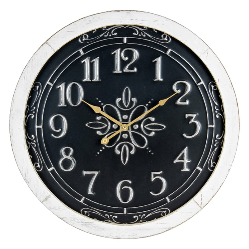 XL Noir-Ornate Scroll Wall Clock 56 X 3.5CM