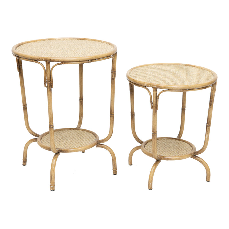 Set Of 2 Nested Tropea Footed Side Tables 40 × 51 / 35 X 42 cm