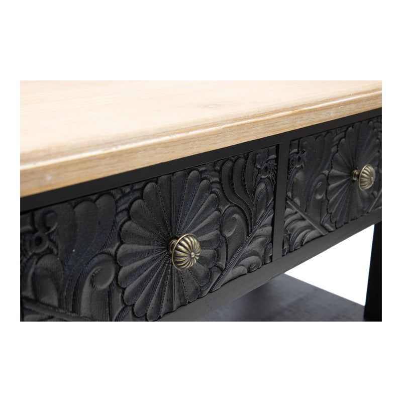 Palais Ornate Moulded 2-Drawer Shelved Console Table 80 x 35 x 80.5cm