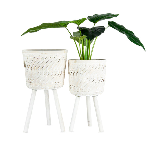 Set of 2 Nested Handcrafted 3-Leg Pot planters 32 x 56 / 27 x 49cm