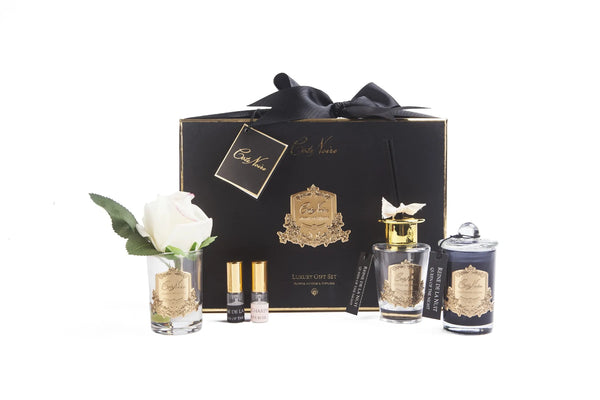 Cote Noire - Gift Pack - REINE DE LA NUIT - Rose, Natural Wax Candle, Diffuser
