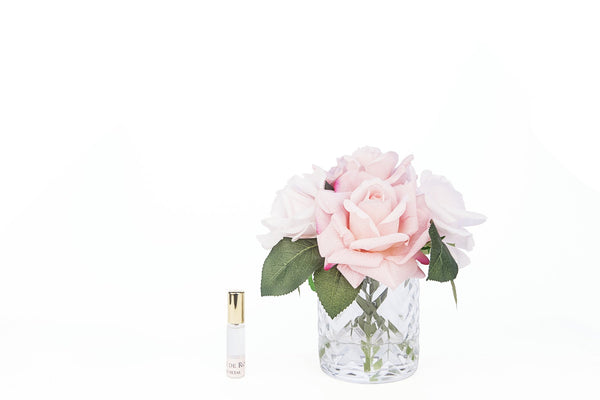 Cote Noire - Herringbone Flower - Mixed Pink Roses - Clear