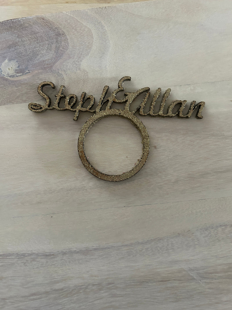 Personalised Serviette / Napkin rings with laser cut names - same name for all