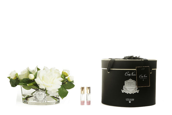 Cote Noire - Luxury Oval Range - Ivory White Roses