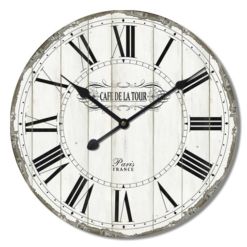 Large Cafe De La Tour Wall Clock - 60cm