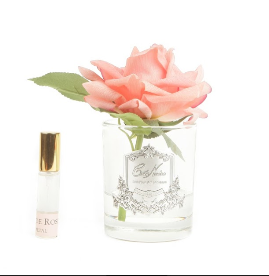 Cote Noire Perfumed Natural Touch Single Rose - Clear - White Peach