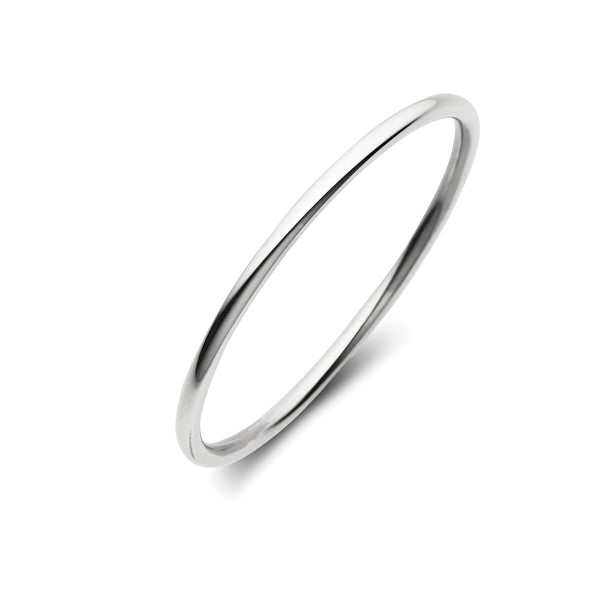 Sterling silver round golf bangle 66 X 4MM - Also available in Rose Gold