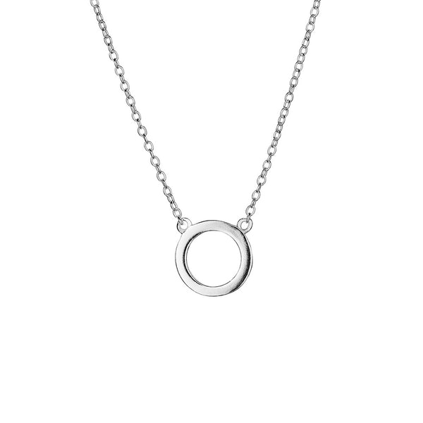Sterling silver open circle necklace
