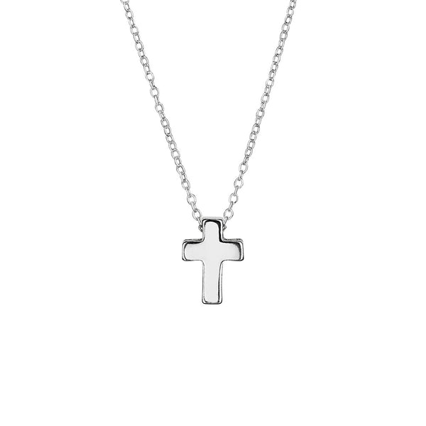 Sterling silver 3D cross pendant necklace