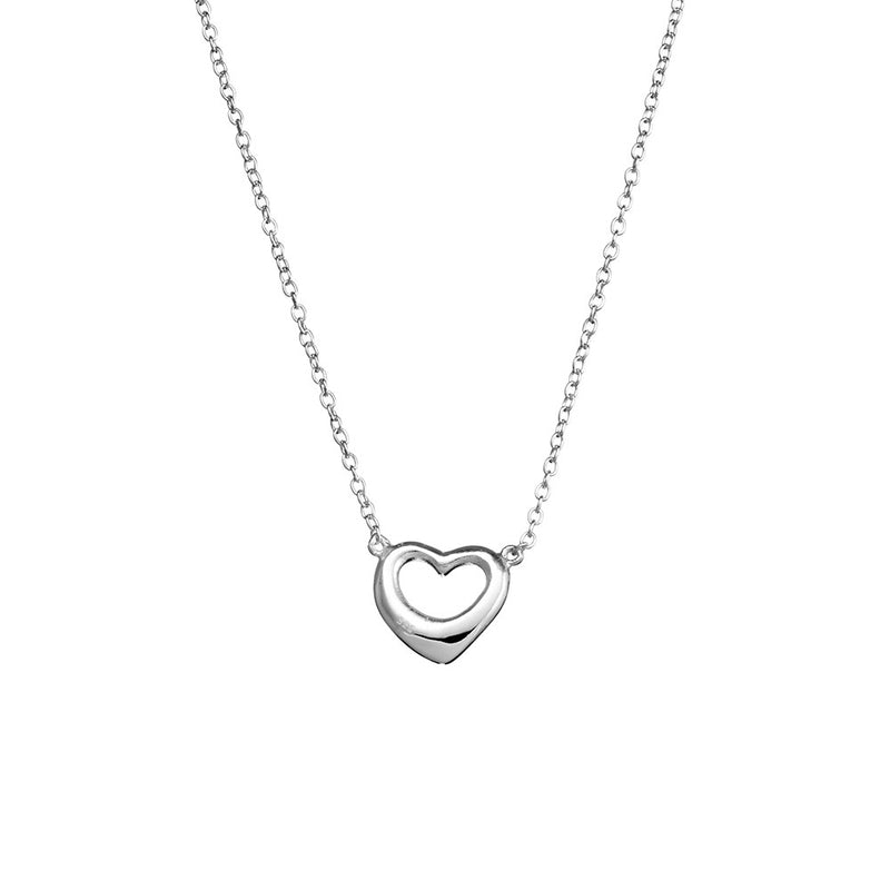Sterling Silver open heart necklace