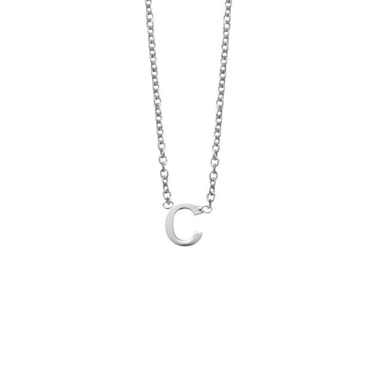 Sterling Silver necklace with petite initial pendant - Choose from 26 letters of the alphabet